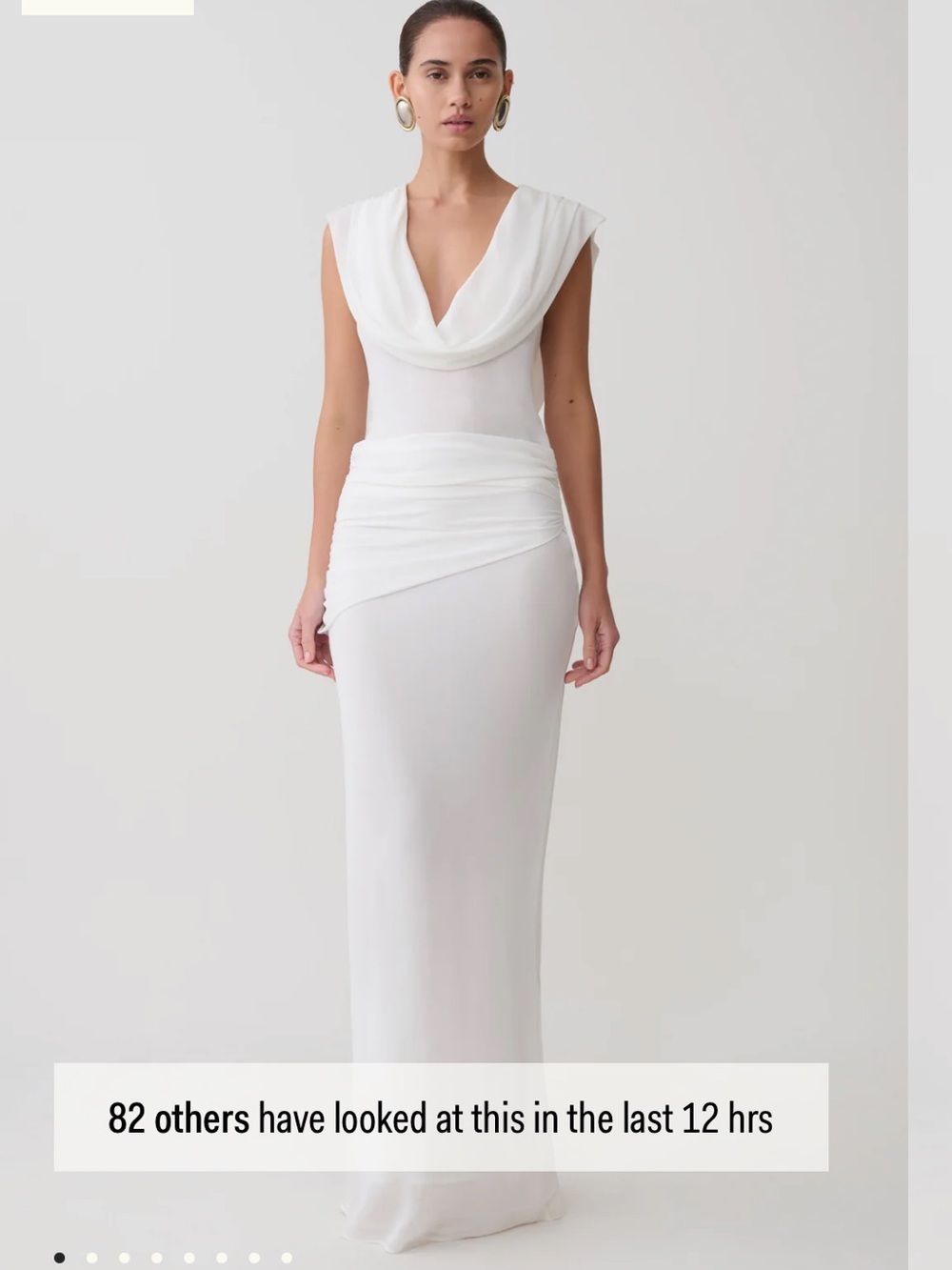 Meshki Giulia White Draped Cowl Neck Maxi Dress